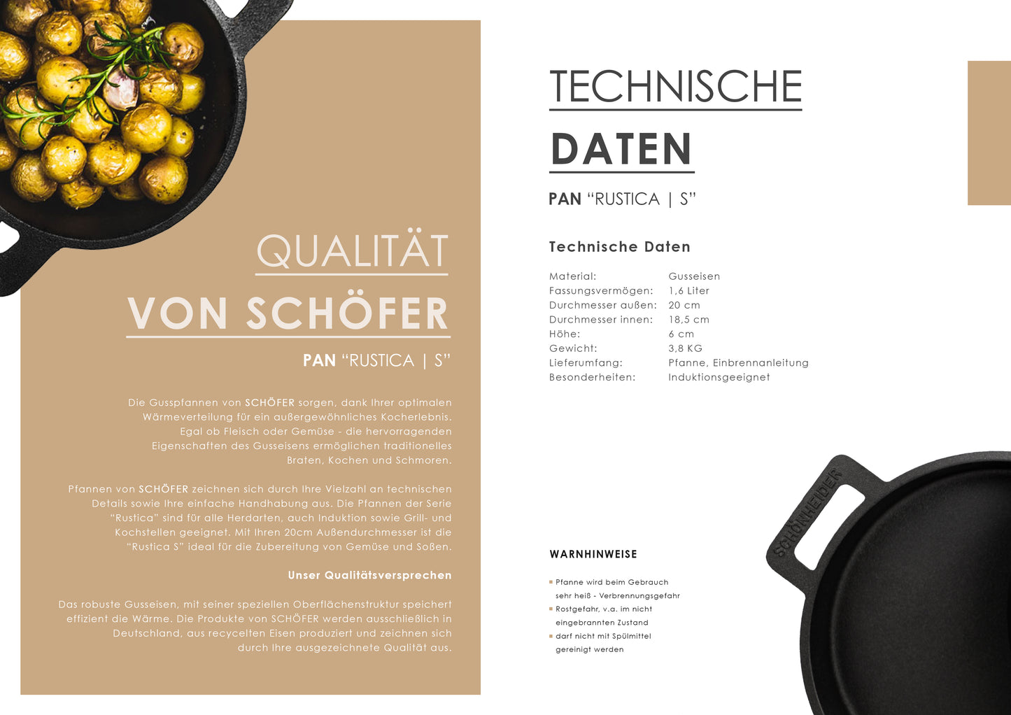 “RUSTICA S” Gusspfanne 20cm | ohne Deckel